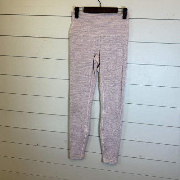 lululemon athletica Pants - Lululemon‎ wunder under high rise leggings 28" luxtreme gray striped women's 6